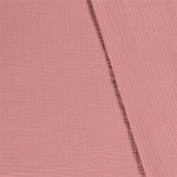 Winter - Dreilagiger Musselin Uni - antik pink