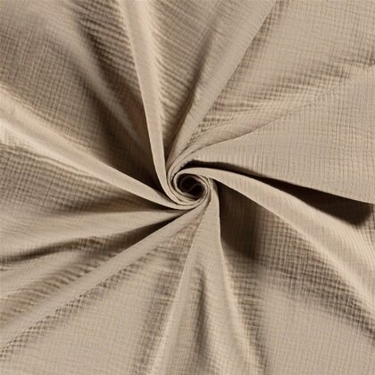 Winter - Dreilagiger Musselin Uni - beige