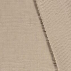 Winter - Dreilagiger Musselin Uni - beige