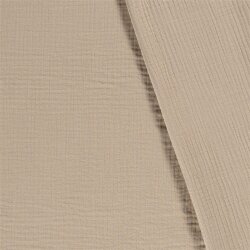 Winter - Dreilagiger Musselin Uni - beige