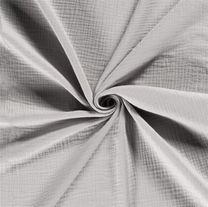 Winter - Dreilagiger Musselin Uni - satin grau