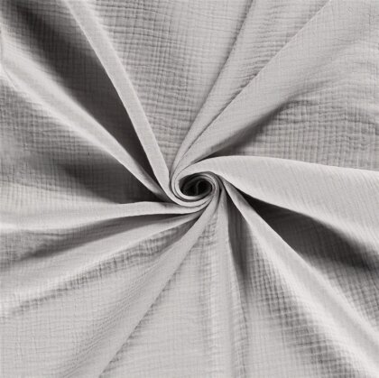 Winter - Dreilagiger Musselin Uni - satin grau