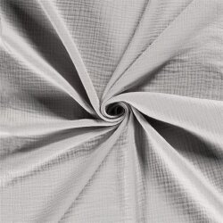 Winter - Dreilagiger Musselin Uni - satin grau