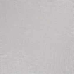 Winter - Dreilagiger Musselin Uni - satin grau