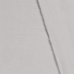 Winter - Dreilagiger Musselin Uni - satin grau