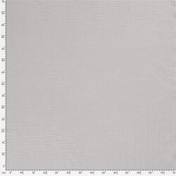 Winter - Dreilagiger Musselin Uni - satin grau