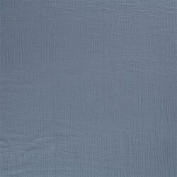 Winter - Dreilagiger Musselin Uni - jeansblau