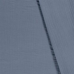 Winter - Dreilagiger Musselin Uni - jeansblau