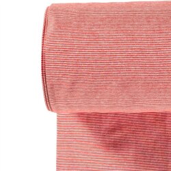 Ringelbündchen Streifen 1mm rot/weiß