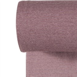 Ringelbündchen Streifen 1mm old pflaume/hellrosa