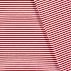 Baumwolljersey Glücksstreifen 5mm - rot
