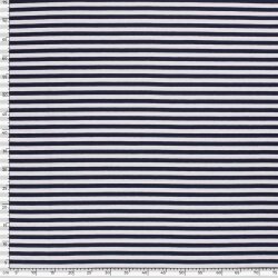 Baumwolljersey Streifen 10mm - dunkelblau/weiss