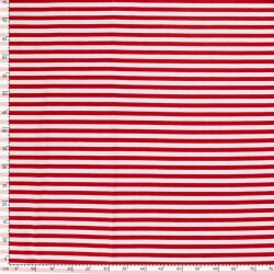 Baumwolljersey Streifen 10mm - rot/weiss