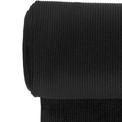Schwere grob-Ripp-Bündchen *Marie* 3x3 - schwarz