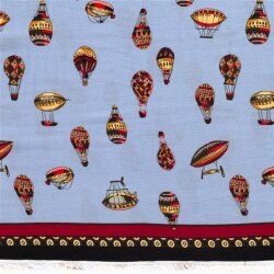 Crêpe Chiffon Heißluftballons hellblau