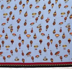 Crêpe Chiffon Heißluftballons hellblau