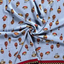 Crêpe Chiffon Heißluftballons hellblau