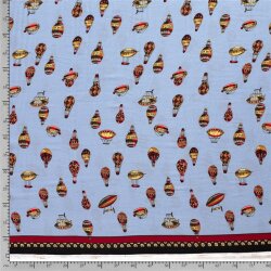 Crêpe Chiffon Heißluftballons hellblau