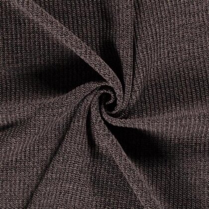 Baumwollstrick *Marie* Uni melange - dunkelbeige