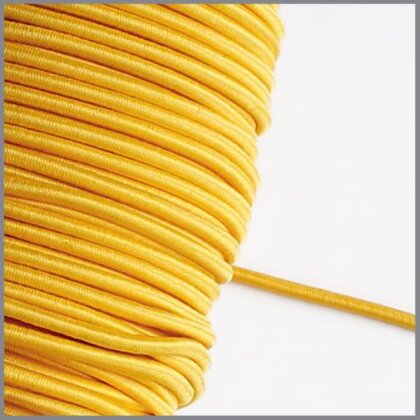 5 Meter -  Gummikordel - gelb - 3 mm