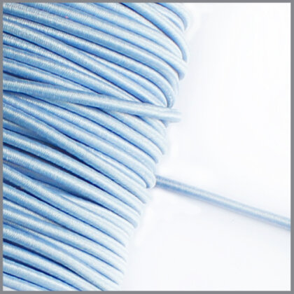 5 Meter - Gummikordel - hellblau - 3 mm