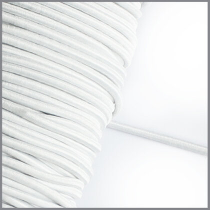 5 Meter - Gummikordel - creme - 3 mm