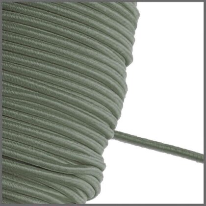 5 Meter - Gummikordel - Olive - 3 mm