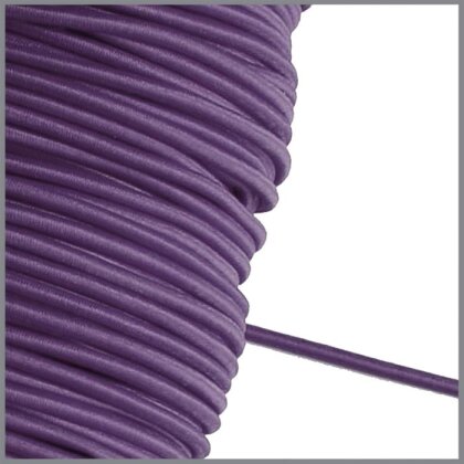 5 meter -  Gummikordel - violett - 3 mm