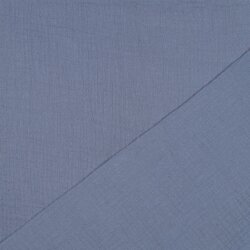 Musselin Uni *Gerda* BIO~Organic - jeansblau