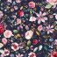 Baumwolljersey Organic Digital Streublumen - dunkelblau