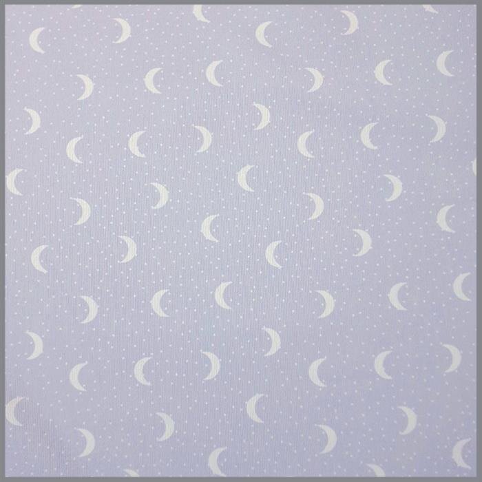 Baumwollstoff Piqué Mond und Sterne flieder