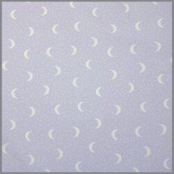 Baumwollstoff Piqué Mond und Sterne flieder
