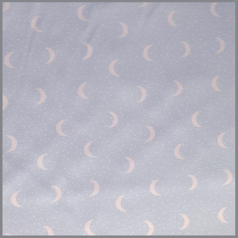 Baumwollstoff Piqué Mond und Sterne blau