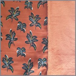 Ganzjahressweat Brushed Blumen - rostrot