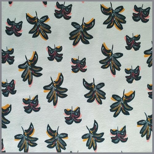 Ganzjahressweat Brushed Blumen - lichtgrau