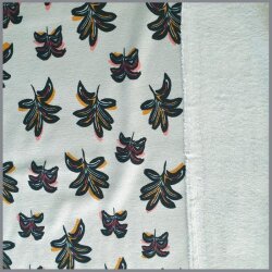 Ganzjahressweat Brushed Blumen - lichtgrau