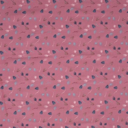 Interieurstoff Blätter und Zapfen antik pink