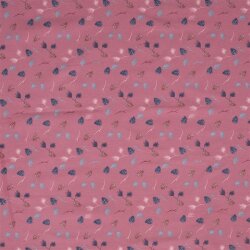 Interieurstoff Blätter und Zapfen antik pink