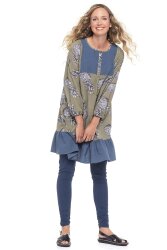 Leinen Stoff *Lara* vorgewaschen - schattenblau