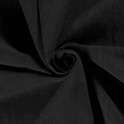 Leinen Stoff *Lara* vorgewaschen Uni – schwarz