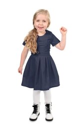 Polyester Baumwoll Mix Uni - dunkelblau