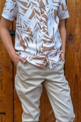 Stretch Baumwollsatin *Marie* Uni - hellbeige