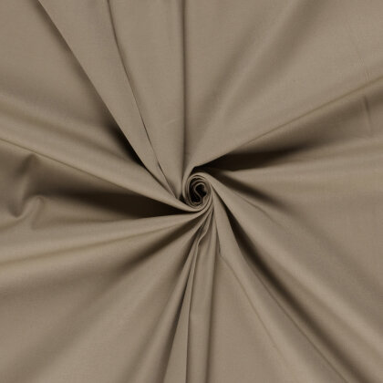 Stretch Baumwollsatin *Marie* Uni - dunkelbeige