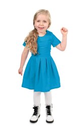 Baumwollpopeline *Marie* Uni - wasserblau