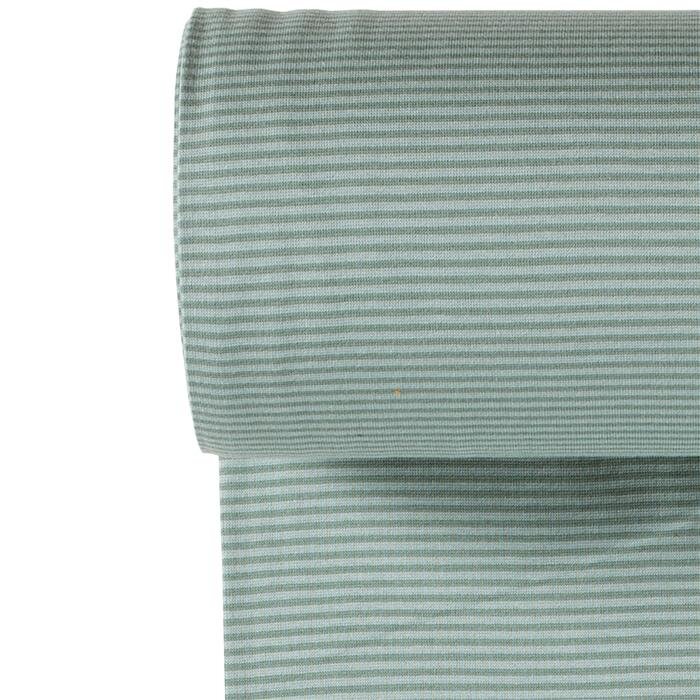 Feinstrickbündchen Streifen - mint/pool blue