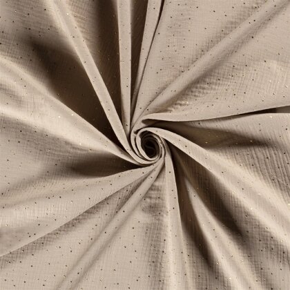 Musselin verstreute Goldtupfen – beige