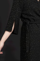 Musselin verstreute Goldtupfen – schwarz