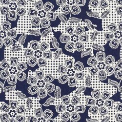 Jeans Blumenwaben - dunkelblau