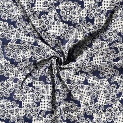 Jeans Blumenwaben - dunkelblau