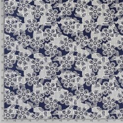 Jeans Blumenwaben - dunkelblau